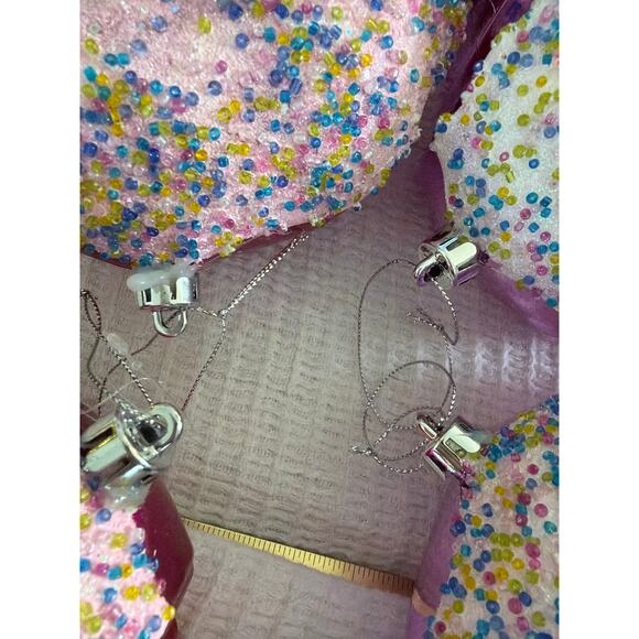 Jumbo glitter sparkle Christmas donut ornaments set of 4 stunning donuts - Picture 14 of 14